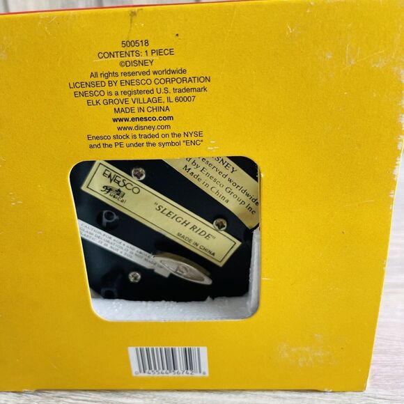 Enesco Disney Snow Globe Musical Mickey & Minnie Pluto Sledding Christmas - Picture 9 of 16